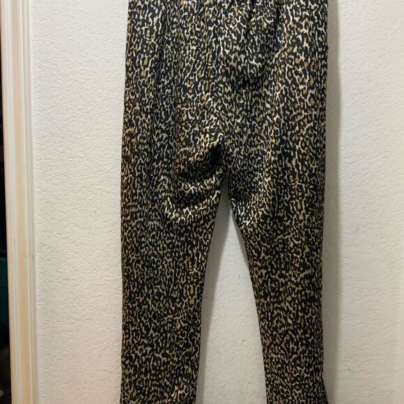 Kobi Halperin  Womens Beige Metallic  Leopard Animal Printed Pants M - Picture 3 of 5